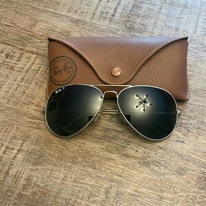 Ray-Ban aviator sunglasses. Polarized.